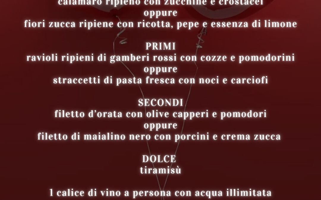 Menù San Valentino 2025